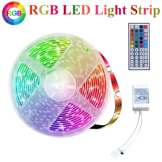 【People Favorite】5M RGB Light Strip 3528 300LED Flexible LED Strip Light With 44 Key Remote+Controller For Christmas Living Room